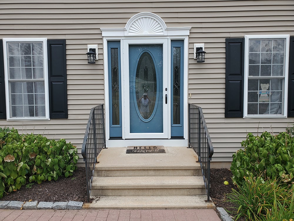blue entry door replacement and installation