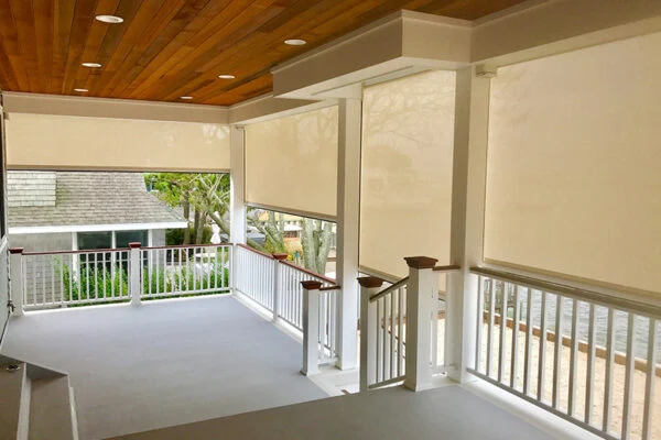 stairway with patio screens