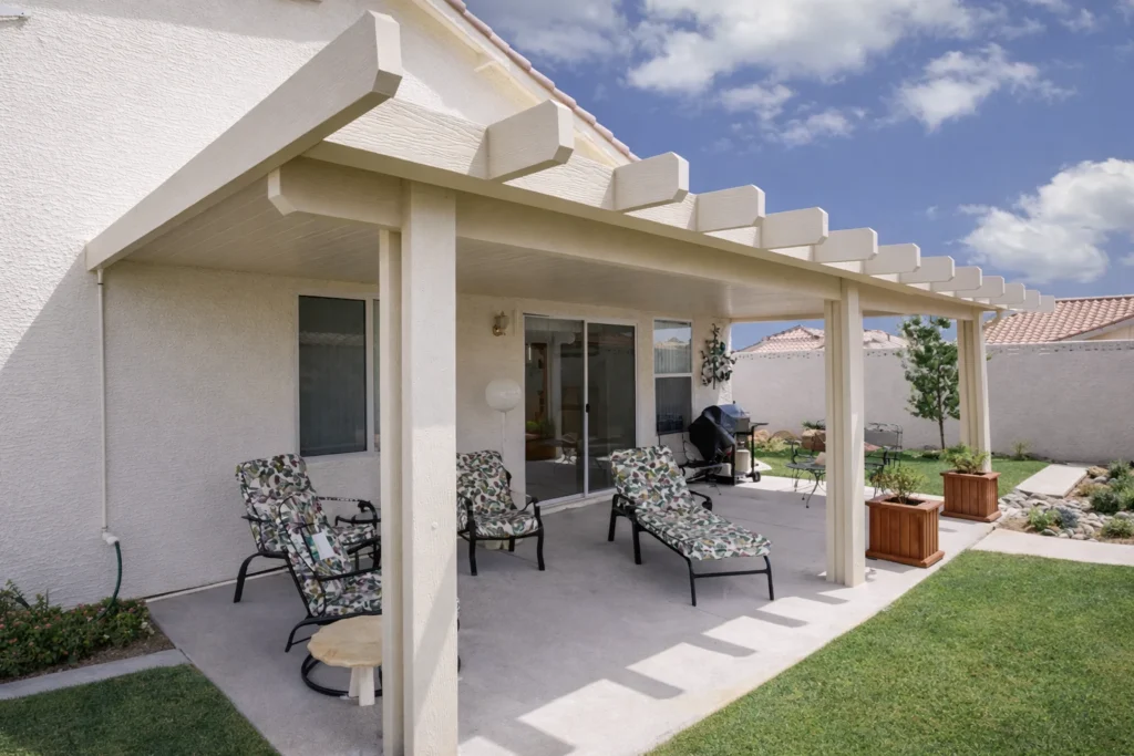 Patio cover installed by Aladdin Inc in Connecticut