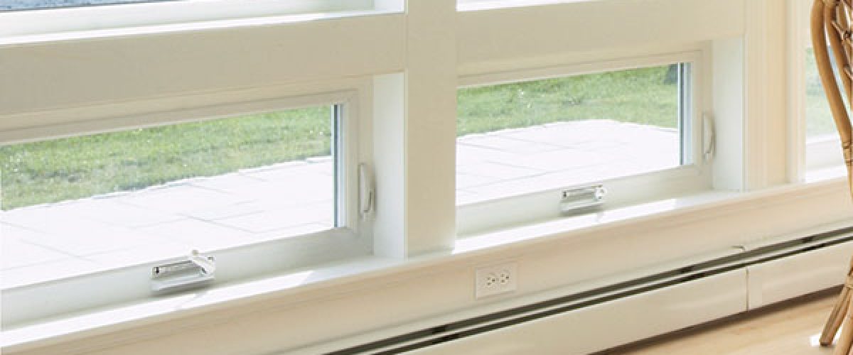 awning windows in a dining room