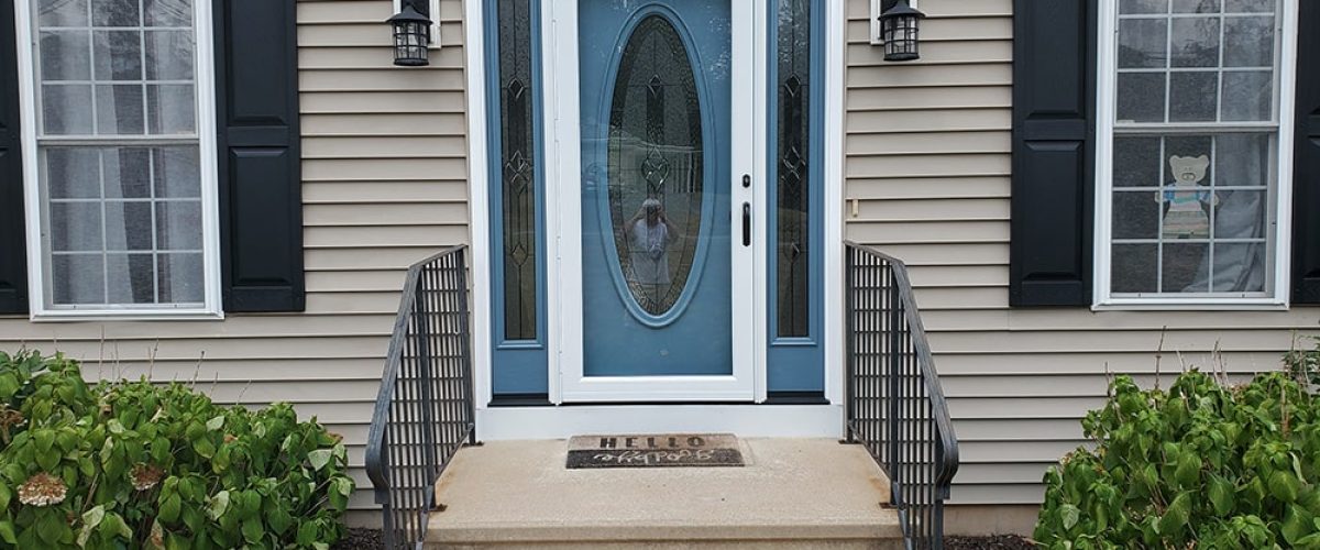 blue entry door replacement and installation