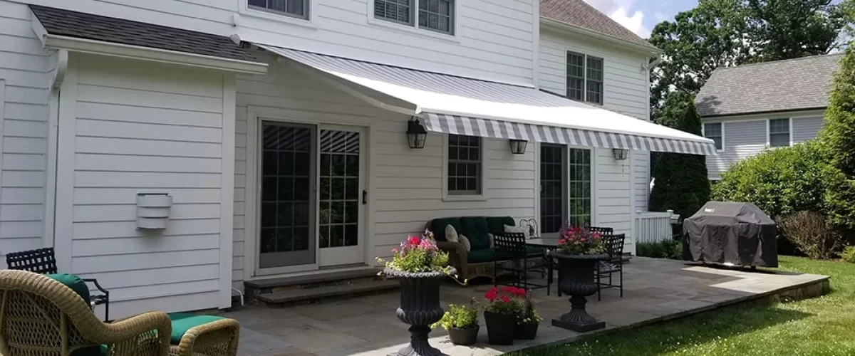 retractable awning over outdoor area