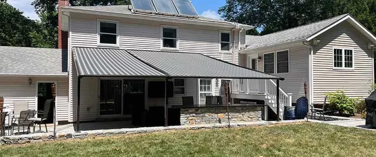 retractable awning in the sun